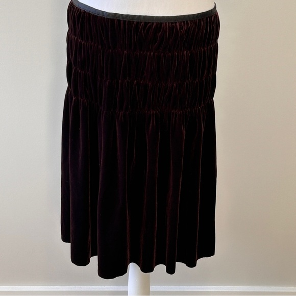 Grace Elements Skirt Women’s Size 10 Velour Brown Ruching Academia Fall School - Picture 9 of 10